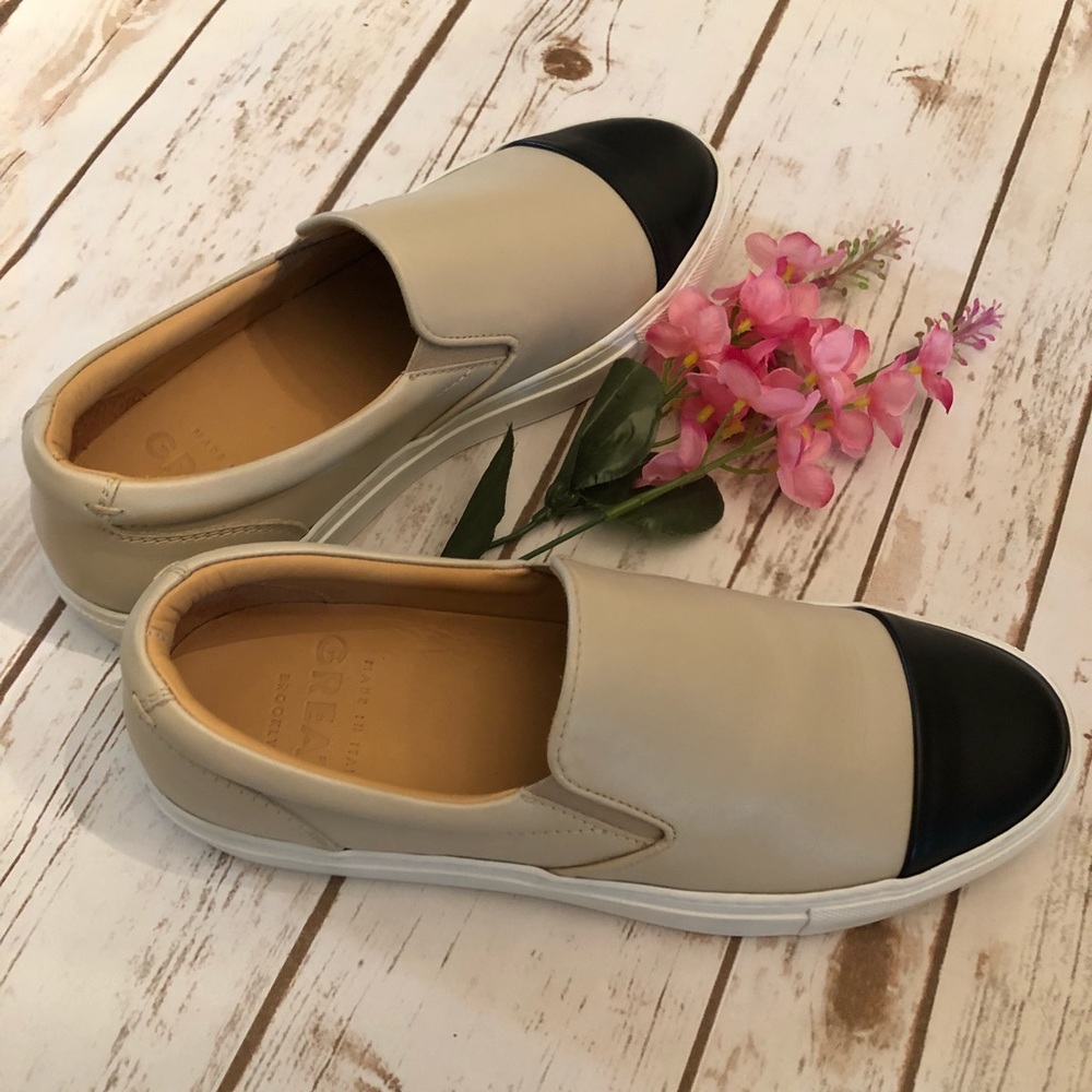 GREATS Wooster CapToe Bone Sneaker Slip On Sz 9.5
